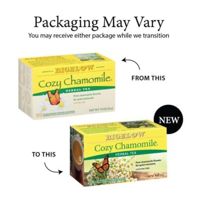 Bigelow Tea Cozy Chamomile Herbal Tea, Caffeine Free Tea with Chamomile Flowers, 20 Count Box (Pack of 6), 120 Total Tea Bags - Image 5