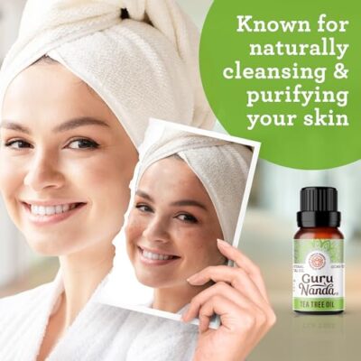 GuruNanda Tea Tree Essential Oil (0.5 Fl Oz) - 100% Pure, Natural and Undiluted Essential Oil for Diffusers - Perfect for Aromatherapy, Massages & DIY Recipes - Helps in Skin and Hair Care - Image 6