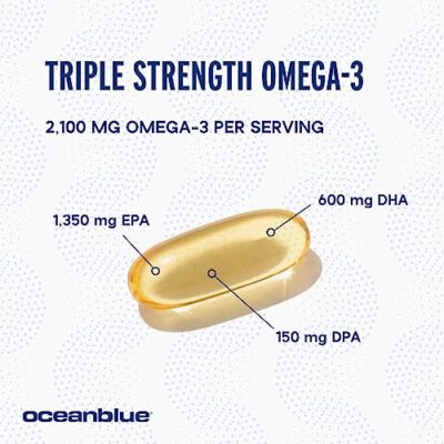 Oceanblue Professional Omega-3 2100 ? 120 ct ? 2 Pack ? Triple Strength Burpless Fish Oil Supplement with High- Potency EPA, DHA, DPA ? Wild-Caught ? Orange Flavor (120 Servings) - Image 3