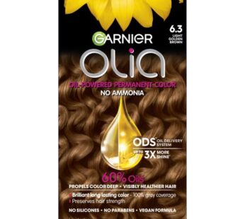 Garnier Hair Color Olia Ammonia-Free Brilliant Color Oil-Rich Permanent Hair Dye, 6.3 Light Golden Brown, 1 Count (Packaging May Vary)