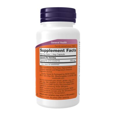 NOW Supplements, CoQ10 (Coenzyme Q10) 200 mg, Cardiovascular Health*, 60 Veg Capsules - Image 3