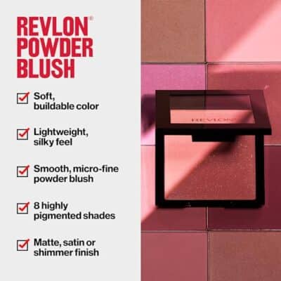 Revlon Blush, Powder Blush Face Makeup, High Impact Buildable Color, Lightweight & Smooth Finish, 014 Tickled Pink, 0.17 oz - Image 3