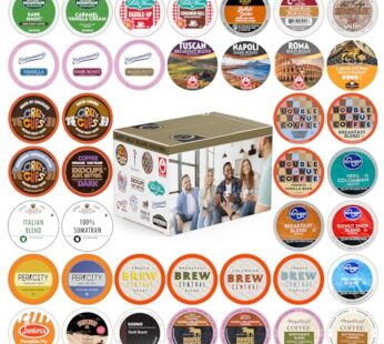 Coffee Pods Variety Pack Sampler, Coffee Lovers Single-Serve Capsules & Pods For Keurig K Cup Machines, Assorted Variety Pack, 40 Count