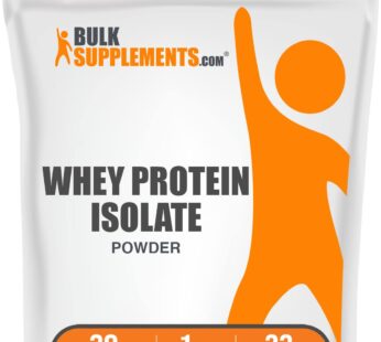 BulkSupplements.com Whey Protein Isolate Powder – Unflavored Protein Powder, Whey Isolate Protein Powder – Whey Protein Powder, Gluten Free, 30g per Serving, 1kg (2.2 lbs) (Pack of 1)