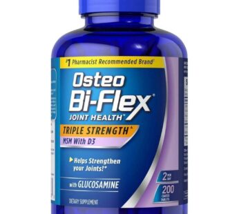 Osteo Bi-Flex Triple Strength Glucosamine 1500 mg, MSM 1500 mg with Vitamin D3 1000 UI Tablets, 200 Count (Pack of 1)