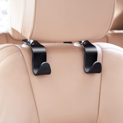 4 Pack Vehicle Back Seat Headrest Hook Hanger for Purse Grocery Bag Handbag - Image 3