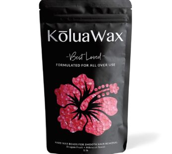 KoluaWax Hard Wax Beads for Hair Removal ? Coarse Hair Formula ? Face, Brazilian, Underarm, Back Chest, Bikini Waxing ? Dragon Fruit & Hibiscus, 1lb Refill for Wax Warmers & 10 Applicator Sticks