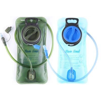 Baen Sendi Hydration Bladder 2 Liter/70 oz(2 Pack) - Water Bladder Pack of 2(1 Piece blue+1 Piece Armygreen) - BPA Free Hydration Pack Replacement