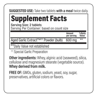 Kyolic Aged Garlic Extract Formula 100, Original Cardiovascular, 200 Tablets (Packaging May Vary) - Image 4