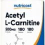 Nutricost Acetyl L-Carnitine 500mg, 180 Capsules - Non-GMO and Gluten Free
