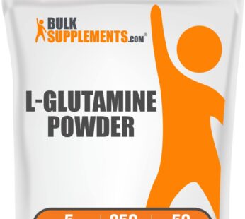 BulkSupplements.com L-Glutamine Powder – Glutamine Supplement, L-Glutamine 5000mg, L Glutamine Powder – Unflavored & Gluten Free, 5000mg per Serving, 250g (8.8 oz) (Pack of 1)