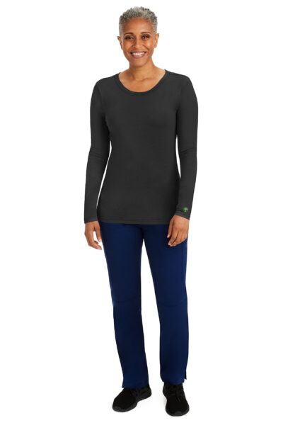 Healing Hands Women's Underscrub Soft Knit Melissa Longsleeve Scrub Tee with Breathable & Easy Care Fabric 5047, XS, Black - Image 3