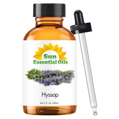 Sun Essential Oils 2oz - Hyssop Essential Oil - 2 Fluid Ounces - Pure Hyssop Oil - Aromatherapy Oils