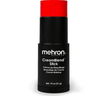 Mehron Makeup CreamBlend Stick | Face Paint, Body Paint, & Foundation Cream Makeup | Body Paint Stick .75 oz (21 g) (Really Bright Red)