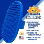 Bodhi Dog Shampoo Brush | Pet Shower & Bath Supplies for Cats & Dogs | Dog Bath Brush for Dog Grooming | Long & Short Hair Dog Scrubber for Bath | Professional Quality Dog Wash Brush (One Pack, Blue) - Image 3