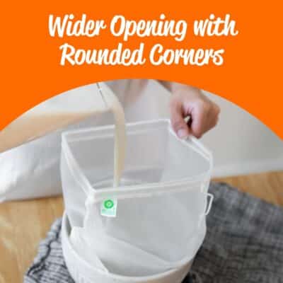 Pro Quality Nut Milk Bag - 3 XL12"X12" Bags - Commercial Grade Reusable All Purpose Food Strainer - Food Grade BPA-Free - Ultra Strong Fine Nylon Mesh - Almond Milk, Juices, Cold Brew Recipes Videos - Image 7