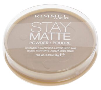 Rimmel London Stay Matte – 011 Creamy Natural – Pressed Powder, Lightweight, High Coverage, Shine Control, 0.49oz