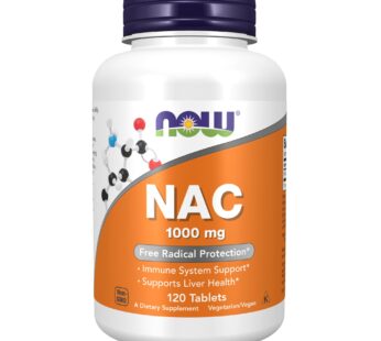 NOW Supplements, NAC (N-Acetyl-Cysteine) 1,000 mg, Free Radical Protection*, 120 Tablets