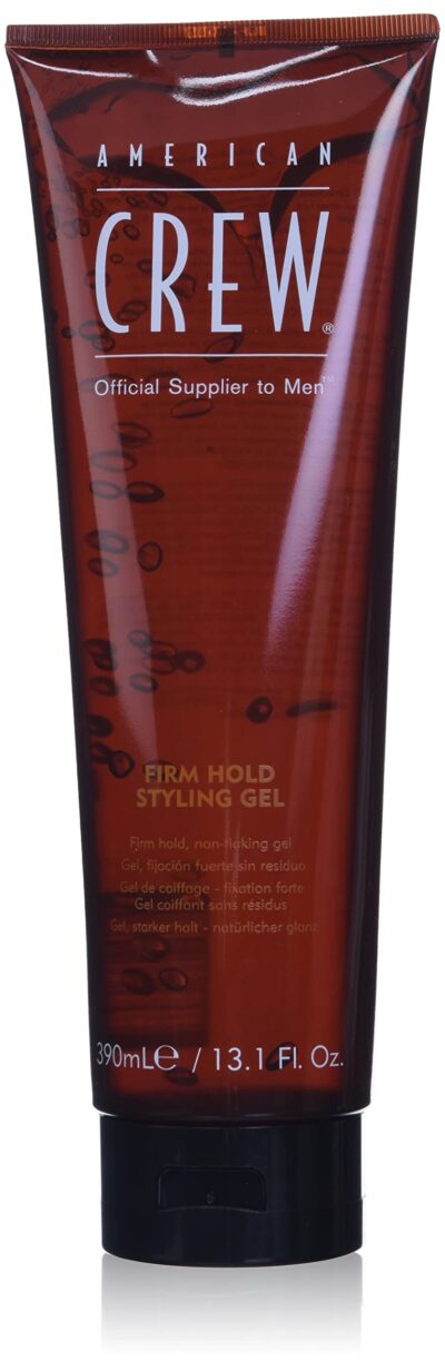 American Crew Men's Hair Gel, Firm Hold, Non-Flaking Styling Gel, 13.1 Fl Oz