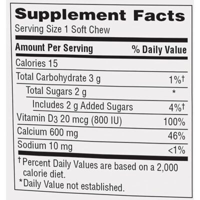 Caltrate Soft Chews 600 Plus D3 Calcium Vitamin D Supplement, Vanilla Creme - 60 Count - Image 8