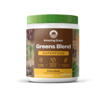 Amazing Grass Greens Superfood Powder: Greens Powder with Digestive Enzymes & Probiotics, Organic Spirulina, Chlorella, and Beet Root Powder, Chocolate, 30 Servings