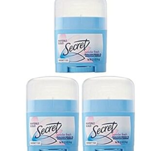 Secret Invisible Solid Antiperspirant and Deodorant, Powder Fresh, 0.5 Ounce Travel Size (Pack of 3)