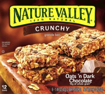 Nature Valley, Crunchy Oats’n Dark Chocolate Granola Bars, 8.94oz Box (Pack of 4)