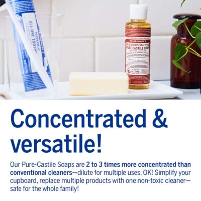 Dr. Bronner's - Pure-Castile Liquid Soap (Eucalyptus, 4 ounce) - Made with Organic Oils, 18-in-1 Uses: Face, Body, Hair, Laundry, Pets and Dishes, Concentrated, Vegan, Non-GMO - Image 4