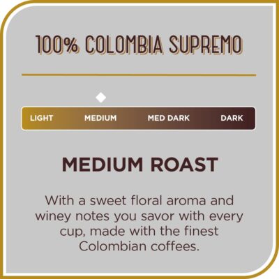 Don Francisco's Colombia Supremo Medium Roast Ground Coffee, 12 oz Can - Image 2