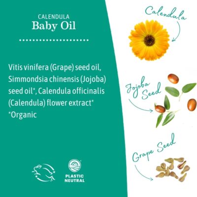 Earth Mama Calendula Baby Oil | Massage Oil for Newborn Skin Care, Dry Skin & Scalp Moisturizer, Fragrance Free, 4-Fluid Ounce (2-Pack) - Image 6