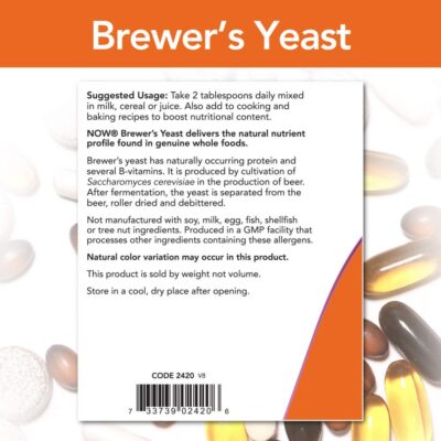 NOW Supplements, Brewer's Yeast Powder with naturally occurring Protein and B-Vitamins, 1-Pound - Image 3