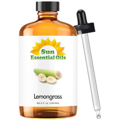 Sun Essential Oils 8oz - Lemongrass Essential Oil - 8 Fluid Ounces - Lemon Grass Oil - Aromatherapy Oils