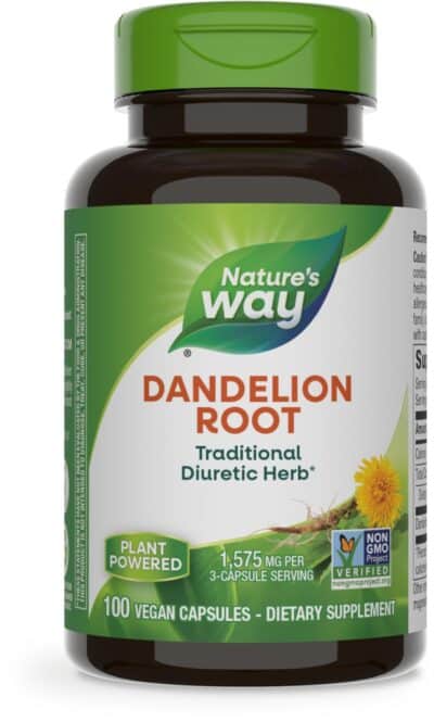Nature's Way Dandelion Root, Traditional Diuretic Herb*, Vegan, 100 Capsules (Packaging May Vary)