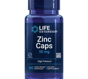 Life Extension Zinc Caps, zinc 50 mg, zinc citrate, Support the body’s immune defenses, ultra-absorbable, vegetarian, non-GMO, gluten-free, 90 vegetarian capsules, 90 Count (Pack of 1)