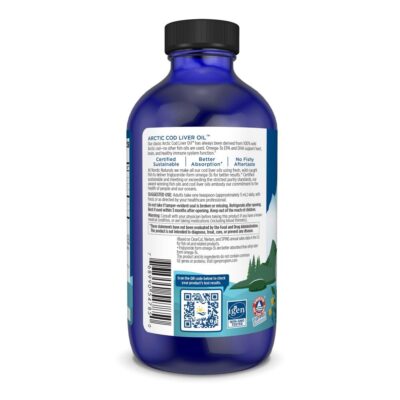 Nordic Naturals Arctic Cod Liver Oil, Orange - 8 oz - 1060 mg Total Omega-3s with EPA & DHA - Heart & Brain Health, Healthy Immunity, Overall Wellness - Non-GMO - 48 Servings - Image 3