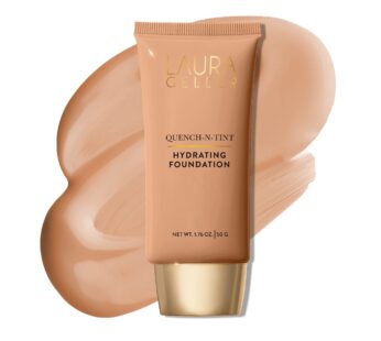 LAURA GELLER NEW YORK Quench-n-Tint Hydrating Foundation – Medium – Sheer to Light Buildable Coverage – Natural Glow Finish – Lightweight Formula with Hyaluronic Acid