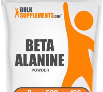 BulkSupplements.com Beta Alanine Powder – Beta Alanine Supplement, Beta Alanine Pre Workout, Beta Alanine 3000mg – Unflavored & Gluten Free, 3g per Serving, 500g (1.1 lbs) (Pack of 1)