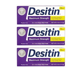 Desitin Maximum Strength Diaper Rash Paste 4 oz tube (Pack of 3)