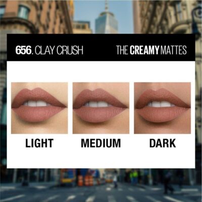 Maybelline Color Sensational Lipstick, Lip Makeup, Matte Finish, Hydrating Lipstick, Nude, Pink, Red, Plum Lip Color, Clay Crush, 0.15 oz; (Packaging May Vary) - Image 5