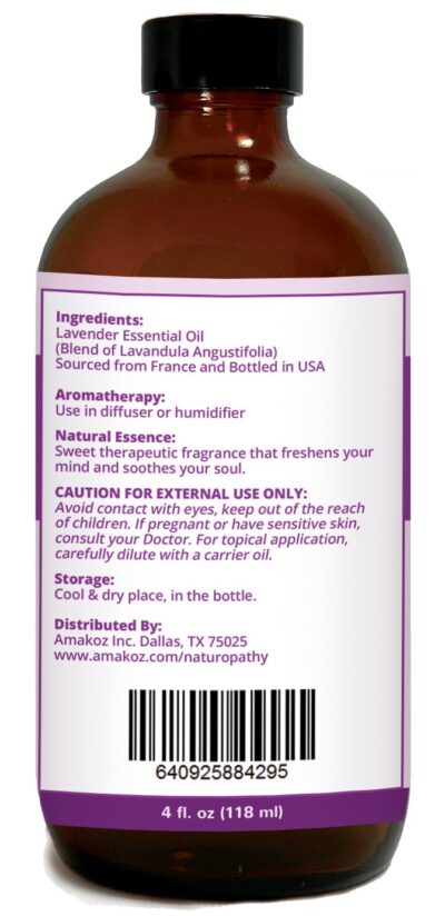 Naturopathy Lavender Essential Oil, 100% Natural Therapeutic Grade, Premium Quality Lavender Oil, 4 fl. Oz - Perfect for Aromatherapy and Relaxation - Image 2