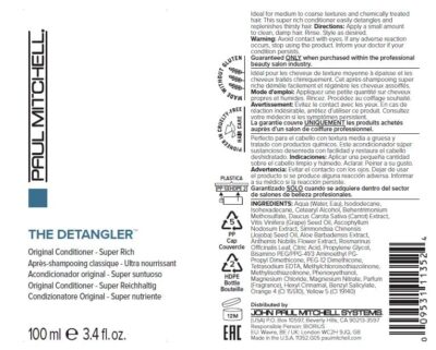 Paul Mitchell The Detangler, Original Conditioner, Super Rich Formula, For Coarse + Color-Treated Hair, 3.4 fl. oz. - Image 7