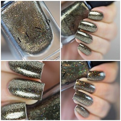 ILNP Caesar - Deep Olive Holographic Metallic Nail Polish - Image 8
