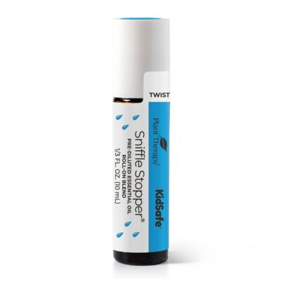 Plant Therapy KidSafe Sniffle Stopper Essential Oil Blend Pre-Diluted Roll-On 10 mL (1/3 oz) Respiratory Support Blend 100% Pure, Natural Aromatherapy, Therapeutic Grade