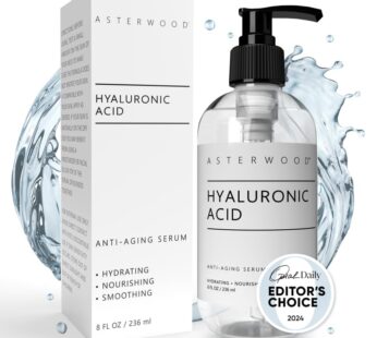 Asterwood Pure Hyaluronic Acid Serum for Face – Plumping, Anti-Aging & Hydrating – Fragrance-Free, Pairs Well with Vitamin C Face Serum & Hylunaric Acid Moisturizer, 237 ml/8 oz