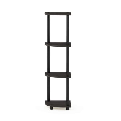Furinno 12078EX/BK Turn-n-Tube Multipurpose 4-Tier Corner Shelf, Espresso/Black - Image 3