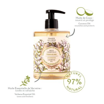 Panier des Sens - Liquid Hand Soap - Verbena Hand Wash - French Marseille Moisturizing Hand Soap with Coconut Oil - Refillable Kitchen & Bathroom Hand Soap - 97% Natural Ingredients -16.9 Fl.oz - Image 2