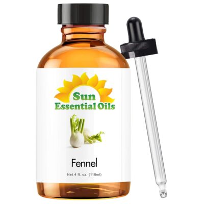 Sun Essential Oils 4oz - Fennel Essential Oil - 4 Fluid Ounces - Fennel Oil - Aromatherapy Oils