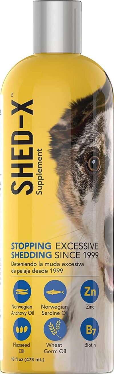 Shed-X Liquid Dog Supplement, 16oz ? 100% Natural ? Helps Control Excessive Dog Shedding with Fish Oil for Dogs Supplement of Essential Fatty Acids, Vitamins, and Minerals