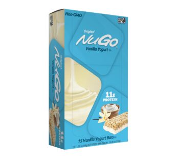 NuGo Protein Bar, Vanilla Yogurt, 11g Protein, 170 Calories, Gluten Free, 1.76 Ounce each, 15 Count (Pack of 1)