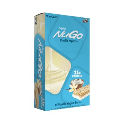 NuGo Protein Bar, Vanilla Yogurt, 11g Protein, 170 Calories, Gluten Free, 1.76 Ounce each, 15 Count (Pack of 1)